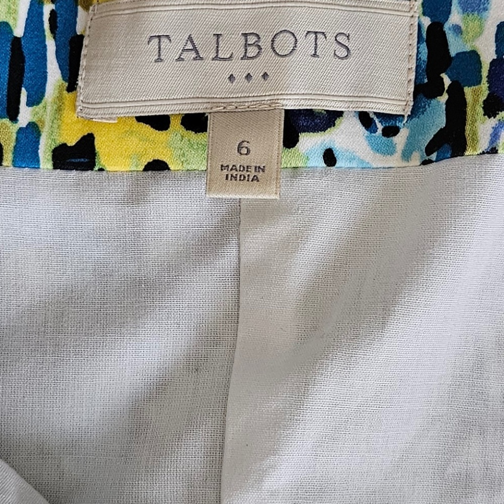 Talbots Multicolor Floral Pleated Skirt - Yellow, Blue, Green - Picture 3 of 4